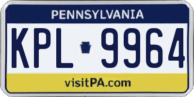 PA license plate KPL9964
