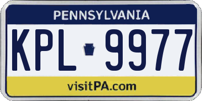 PA license plate KPL9977