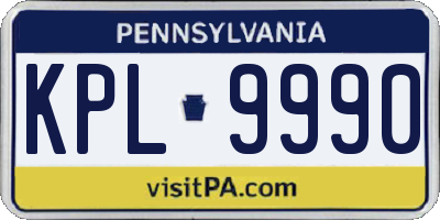 PA license plate KPL9990