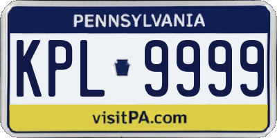 PA license plate KPL9999