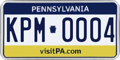 PA license plate KPM0004