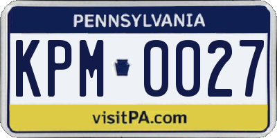 PA license plate KPM0027