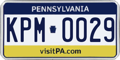 PA license plate KPM0029