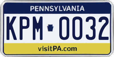 PA license plate KPM0032