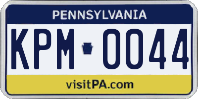 PA license plate KPM0044