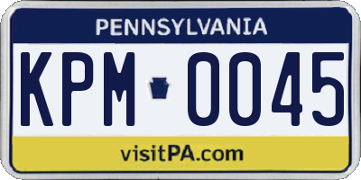 PA license plate KPM0045