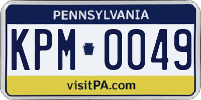 PA license plate KPM0049