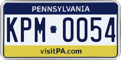 PA license plate KPM0054