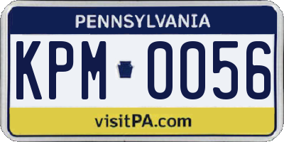 PA license plate KPM0056