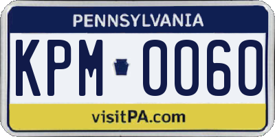 PA license plate KPM0060
