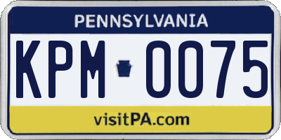 PA license plate KPM0075