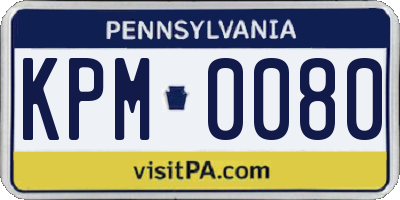 PA license plate KPM0080