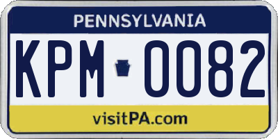 PA license plate KPM0082