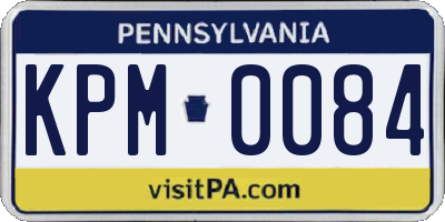 PA license plate KPM0084