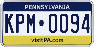 PA license plate KPM0094