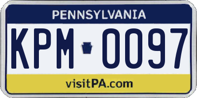 PA license plate KPM0097