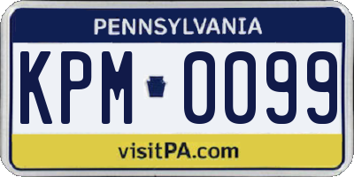 PA license plate KPM0099