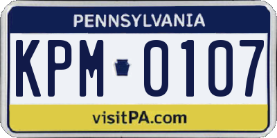 PA license plate KPM0107