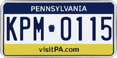 PA license plate KPM0115