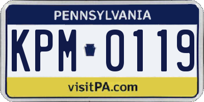 PA license plate KPM0119