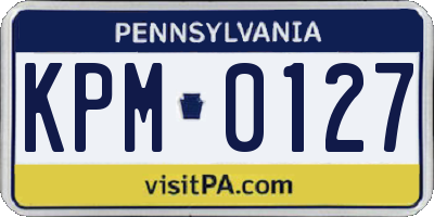 PA license plate KPM0127
