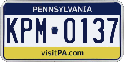 PA license plate KPM0137