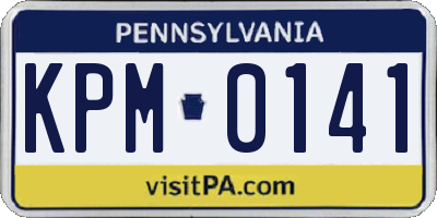 PA license plate KPM0141