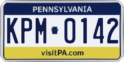 PA license plate KPM0142