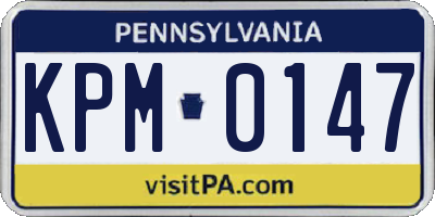 PA license plate KPM0147