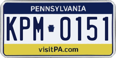 PA license plate KPM0151