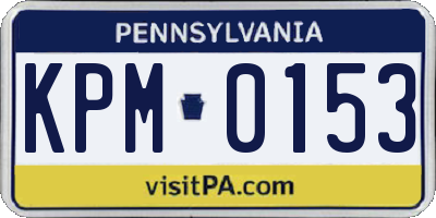PA license plate KPM0153