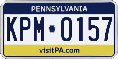 PA license plate KPM0157