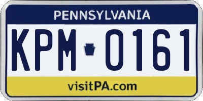 PA license plate KPM0161