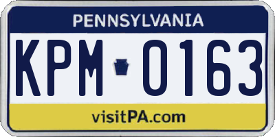 PA license plate KPM0163