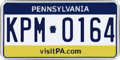 PA license plate KPM0164