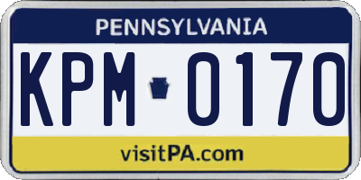 PA license plate KPM0170