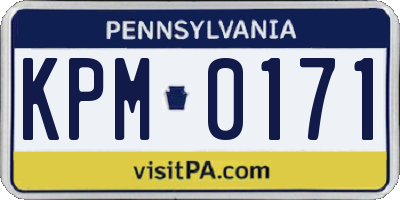 PA license plate KPM0171