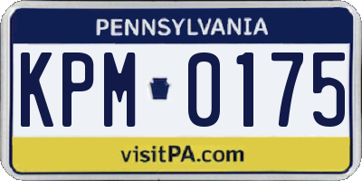 PA license plate KPM0175