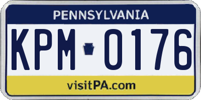 PA license plate KPM0176