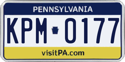 PA license plate KPM0177