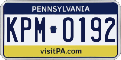 PA license plate KPM0192
