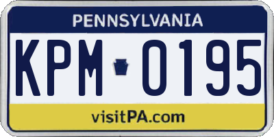 PA license plate KPM0195