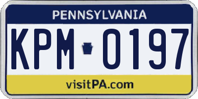 PA license plate KPM0197