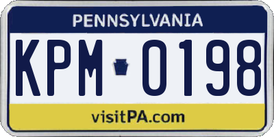 PA license plate KPM0198