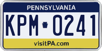 PA license plate KPM0241