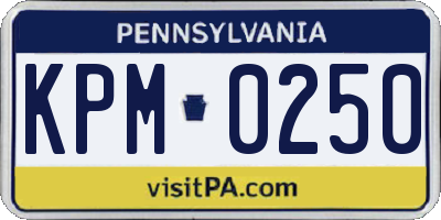 PA license plate KPM0250