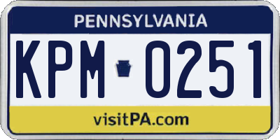 PA license plate KPM0251