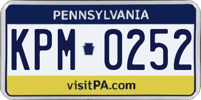 PA license plate KPM0252