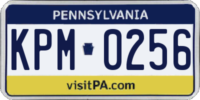 PA license plate KPM0256