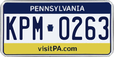 PA license plate KPM0263